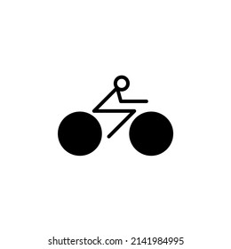Bike, Bicycle Solid Line Icon Vector Illustration Logo Template. Suitable For Many Purposes.