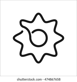 Bike bicycle sprocket symbol sign line icon on background