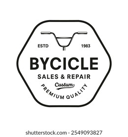 Projeto de ilustração do vetor do logotipo do volante de bicicleta e bicicleta