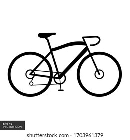 Bike. Bicycle vector icon. Concept of cycling. Go in for isolated bicycle lanes with a white background. Flat Trendy style for graphic design, logos, websites, and social media.