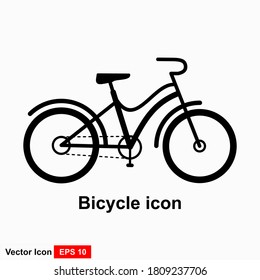 Fahrrad. Fahrradvektorsymbol. Konzept des Radfahrens. Gehen Sie in einzelne Fahrradwege mit weißem Hintergrund ein. Flat Trendy Stil für Grafikdesign, Logos, Websites und soziale Medien.