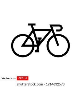 Bicicleta. Icono vectorial de bicicleta. Concepto de ciclismo. Entrar por carriles de bicicletas aislados con fondo blanco. Estilo plano de moda para diseño gráfico, logos, sitios web y medios sociales.