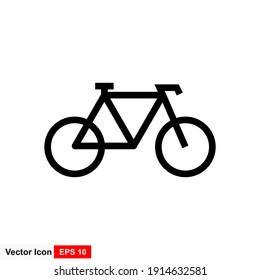 Bike. Bicycle vector icon. Concept of cycling. Go in for isolated bicycle lanes with a white background. Flat Trendy style for graphic design, logos, websites, and social media.