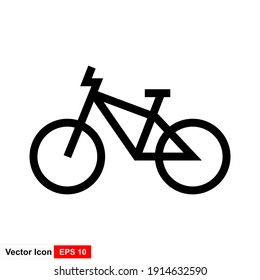 Bike. Bicycle vector icon. Concept of cycling. Go in for isolated bicycle lanes with a white background. Flat Trendy style for graphic design, logos, websites, and social media.