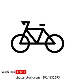 Bike. Bicycle Vector Icon. Concept Of Cycling. Go In For Isolated Bicycle Lanes With A White Background. Flat Trendy Style For Graphic Design, Logos, Websites, And Social Media.