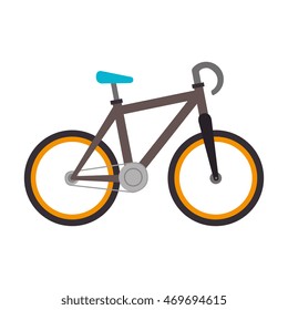 bike bicycle vehicle ride transportation vheel cyclism vector illustration isolated