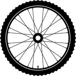 Bike Bicycle Wheel Vector Icon. Bicycle Wheel Symbol. Bike Rubber. Mountain Tyre. Valve. Fitness Cycle. Motor Bike. Vector