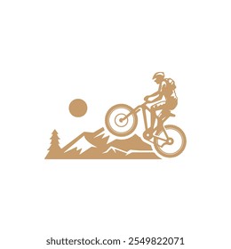 Bike and Bicyclist Silhouette,mountain,art, adventure, athlete