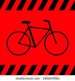 Bike black on red background, vector illustration for design