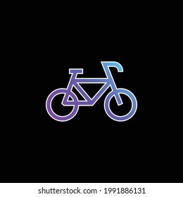 Bike blue gradient vector icon