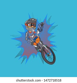 Bike BMX racing cartoon vector sticker