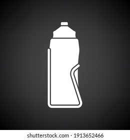 Bike Bottle Cages Icon. White on Black Background. Vector Illustration.