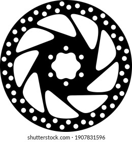 Bike Brake Disc Icon. Black Stencil Design. Vector Illustration.