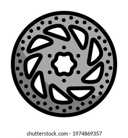 Bike Brake Disc Icon. Editable Bold Outline With Color Fill Design. Vector Illustration.