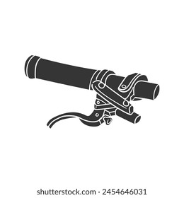 Bike Brake Icon Silhouette Illustration. Handlebar Vector Graphic Pictogram Symbol Clip Art. Doodle Sketch Black Sign.