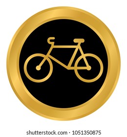 Bike button on white background. Vector illustration.