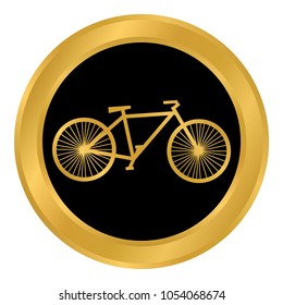 Bike button on white background. Vector illustration.