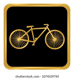 Bike button on white background. Vector illustration.