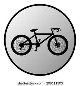 Bike button on white background. Vector illustration.