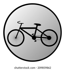 Bike button on white background. Vector illustration.