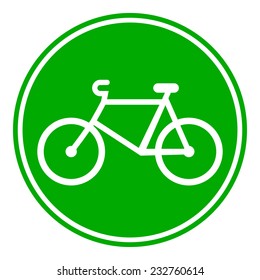 Bike button on white background. Vector illustration.