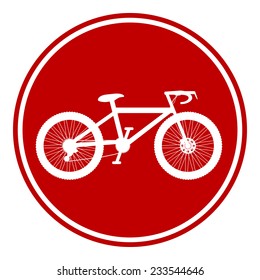 Bike button on white background. Vector illustration.