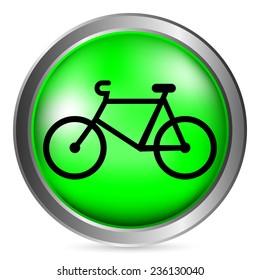 Bike button on white background. Vector illustration.