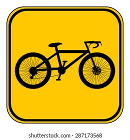 Bike button on white background. Vector illustration.