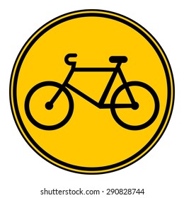 Bike button on white background. Vector illustration.