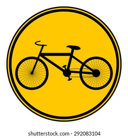 Bike button on white background. Vector illustration.