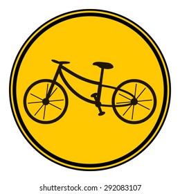 Bike button on white background. Vector illustration.