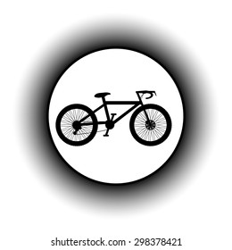 Bike button on white background. Vector illustration.