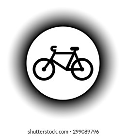 Bike button on white background. Vector illustration.