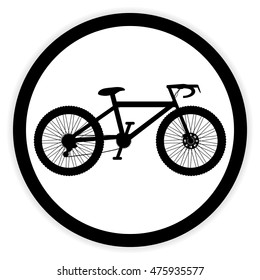 Bike button on white background. Vector illustration.