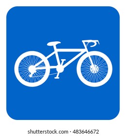 Bike button on white background. Vector illustration.