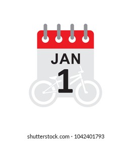 Bike Calendar Logo Icon Design