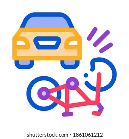 bike and car accident icon vector. bike and car accident sign. color symbol illustration