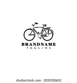 bike cartoon logo icon design template black modern isolated illustration creative