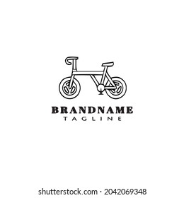 bike cartoon logo icon design template black modern isolated illustration