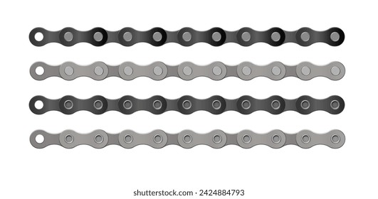 Bike chain. Bicycle Cartoon silhouette for bike chain on bicycle. Cycling line pattern. Motorcycle chain symbol. Chain machine sign. Vector