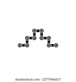 Bike Chain in black fill icon. Flat vector illustration of motorcycle chain in stairs shape. Trendy graphic resources for many purposes.