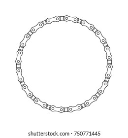  Bike chain circle on a white background.