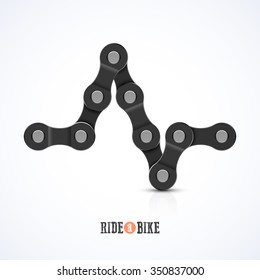 Bike Chain ECG Symbol, Ride A Bike Poster. Vector.