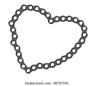 bike chain heart isolated vector illustration