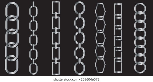 Bike chain icon. Bicycle link gear symbol. Motorcycle signs. Cycle symbols. Chain machine icons. Black color.1176