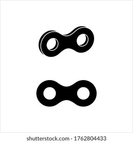 Bike Chain Icon, Drive Wheel Roller Chain Vector Art Illustration