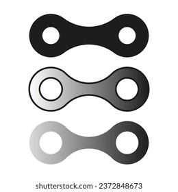 Bike chain icon. Drive wheel roller chain set icon. Vector illustration. EPS 10.