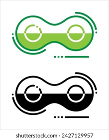 Bike Chain Icon, Drive Wheel Roller Chain Vector Art Illustration