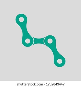 Bike Chain Icon. Green on Gray Background. Vector Illustration.