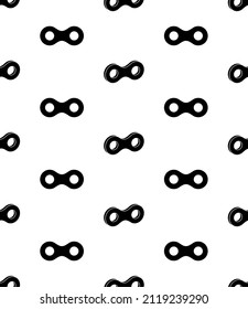 Bike Chain Icon Seamless Pattern, Drive Wheel Roller Chain Vector Art Illustration